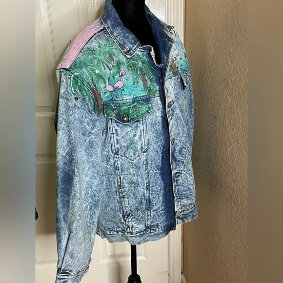 Vintage Distressed Studded Hollywood / Pink Cadillac Jean Jacket​​​​​​​​​​​​​​​​ - Picture 7 of 13